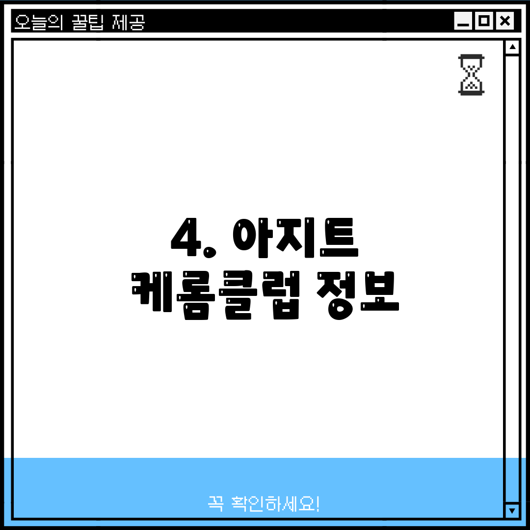 4. 아지트 케롬클럽 정보