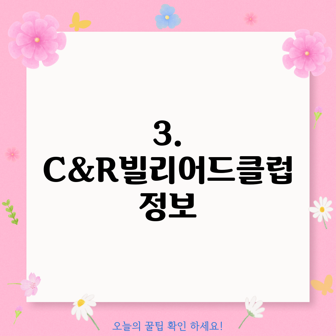 3. C&R빌리어드클럽 정보