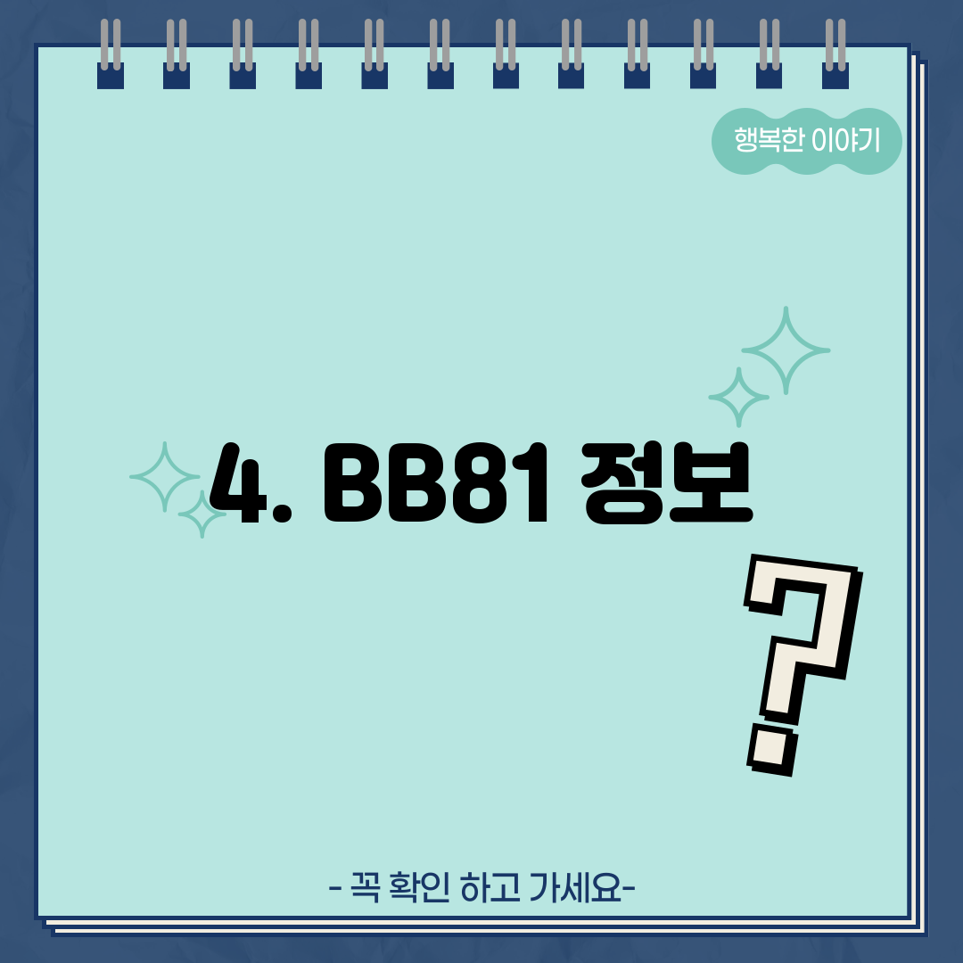 4. BB81 정보