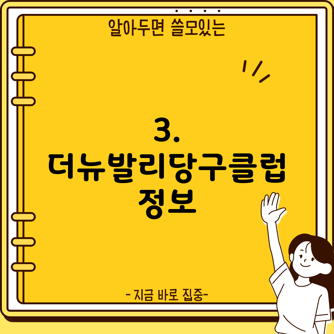 3. 더뉴발리당구클럽 정보