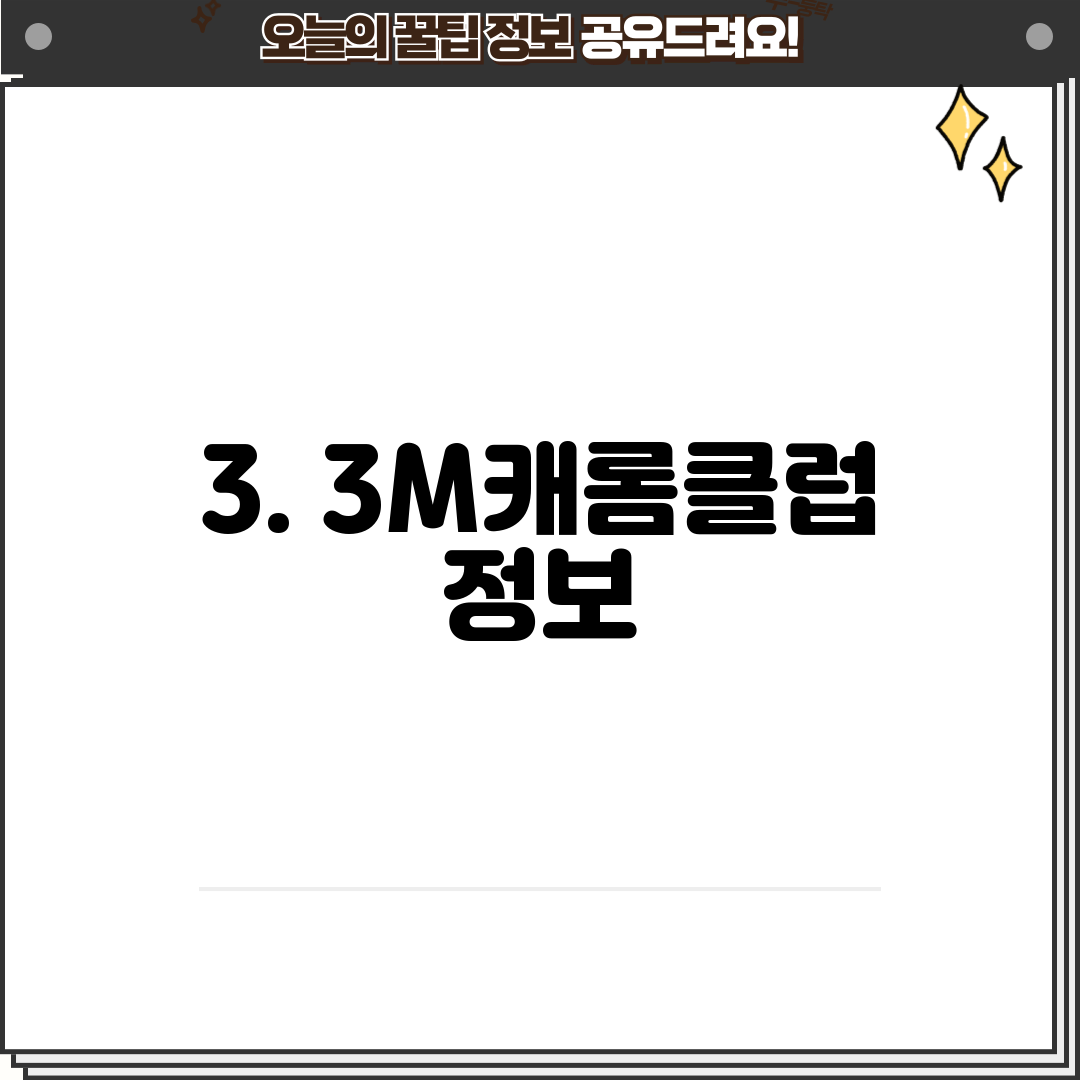 3. 3M캐롬클럽 정보