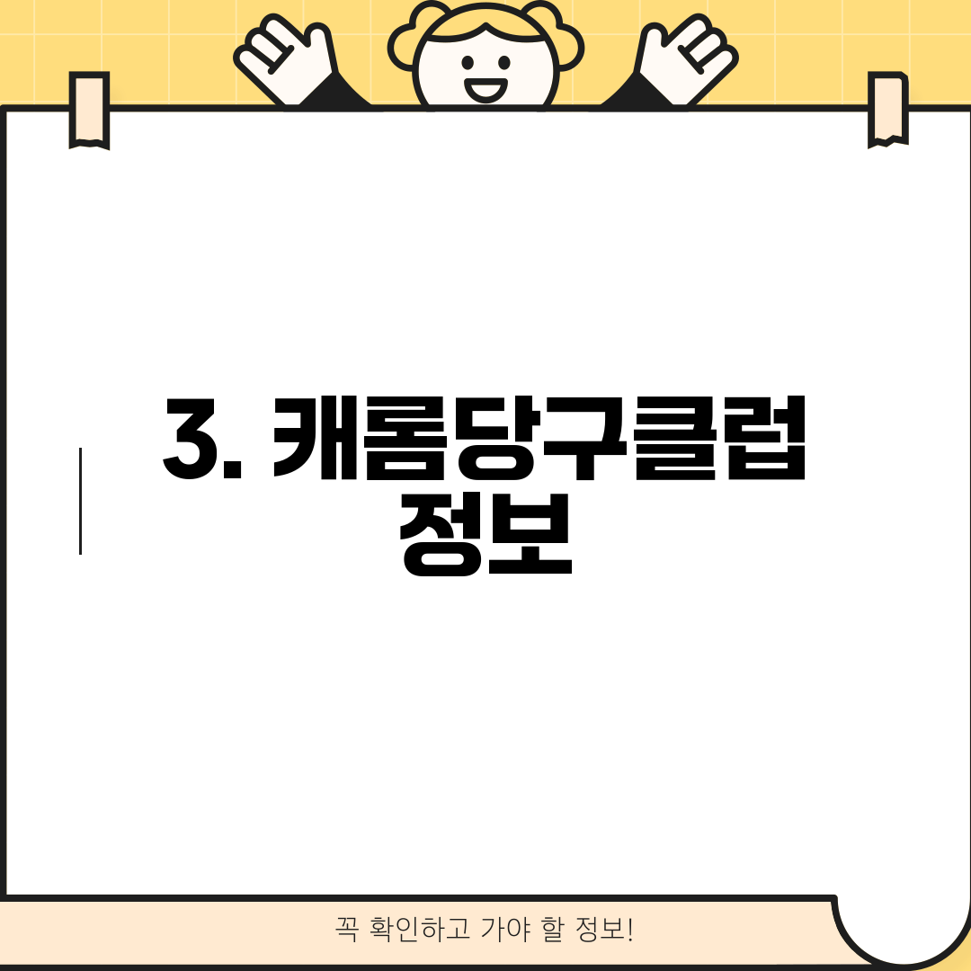 3. 캐롬당구클럽 정보