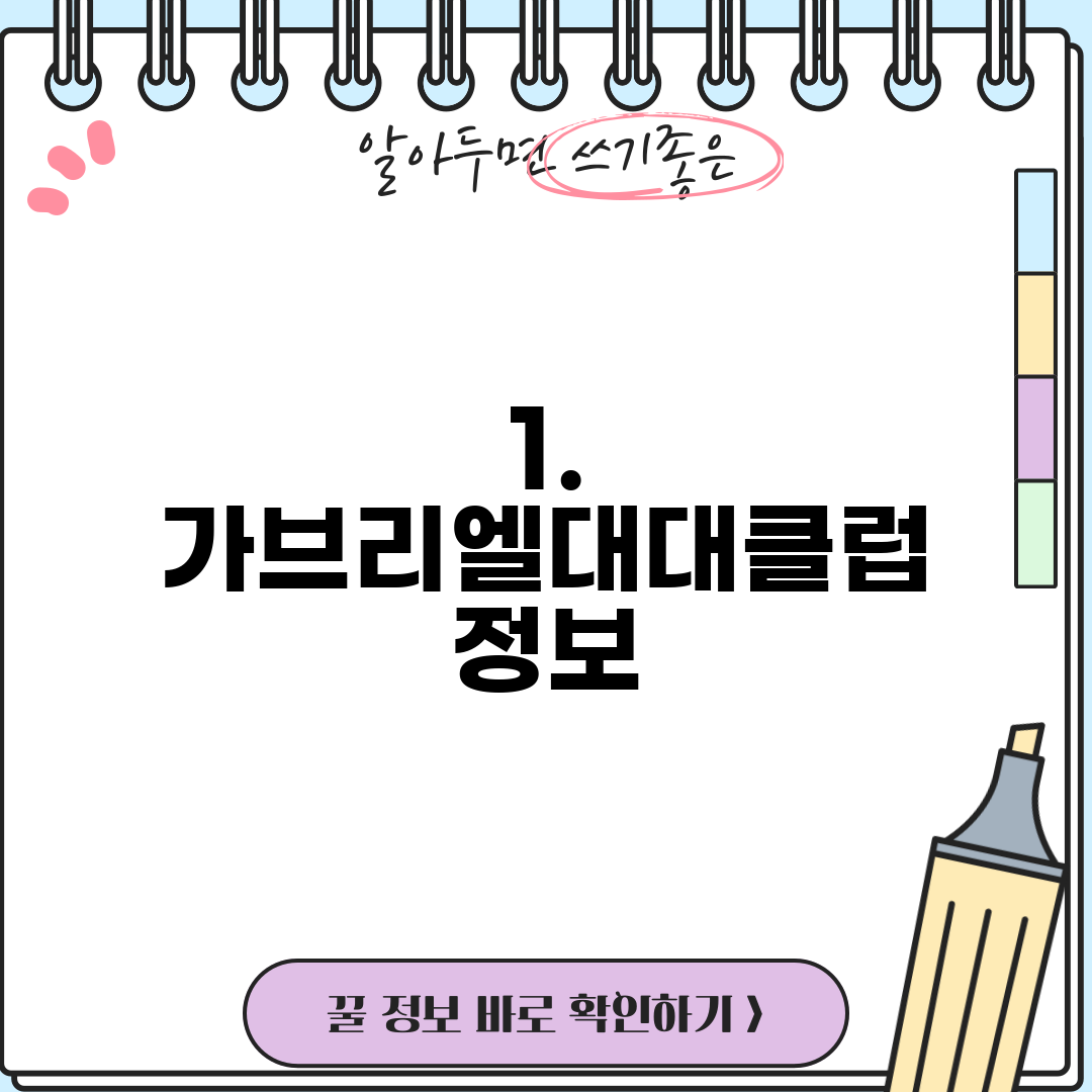 1. 가브리엘대대클럽 정보