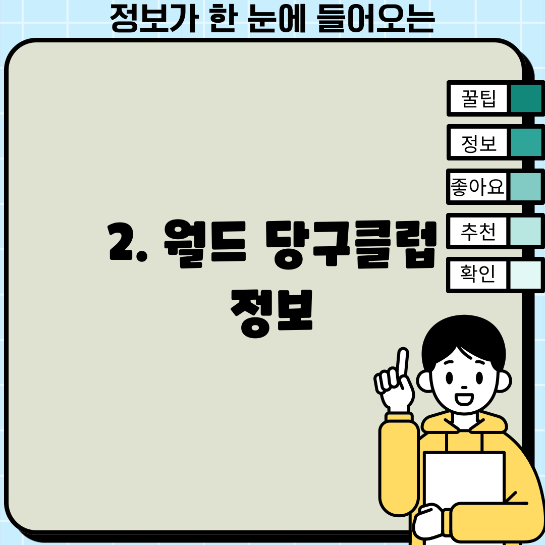 2. 월드 당구클럽 정보