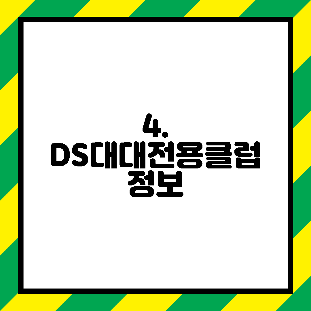 4. DS대대전용클럽 정보