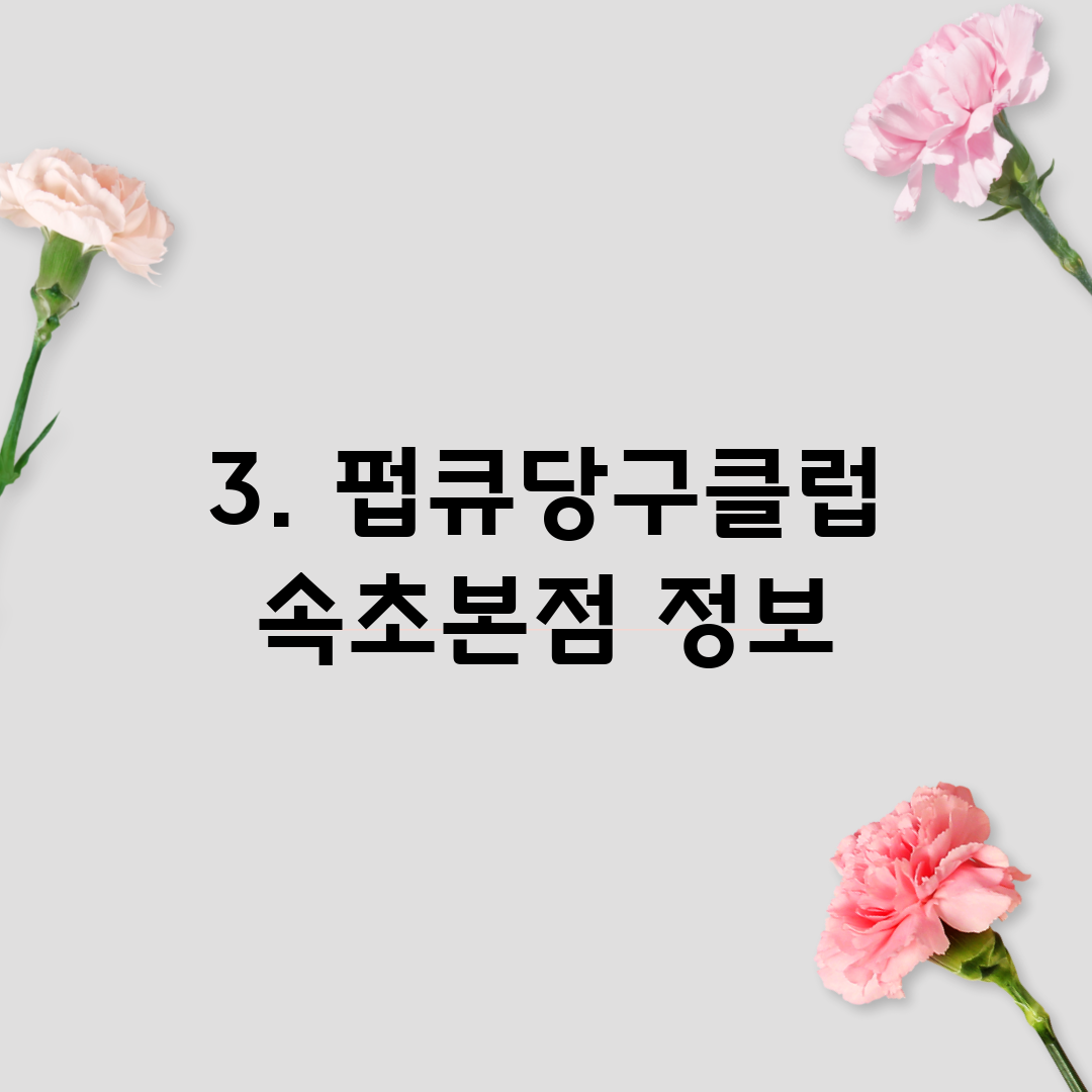 3. 펍큐당구클럽 속초본점 정보