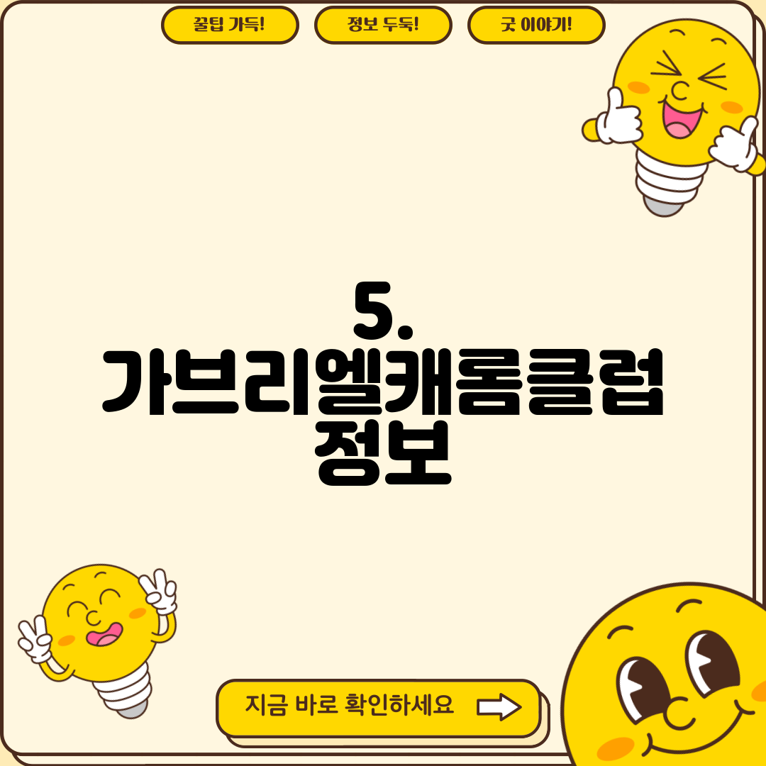 5. 가브리엘캐롬클럽 정보