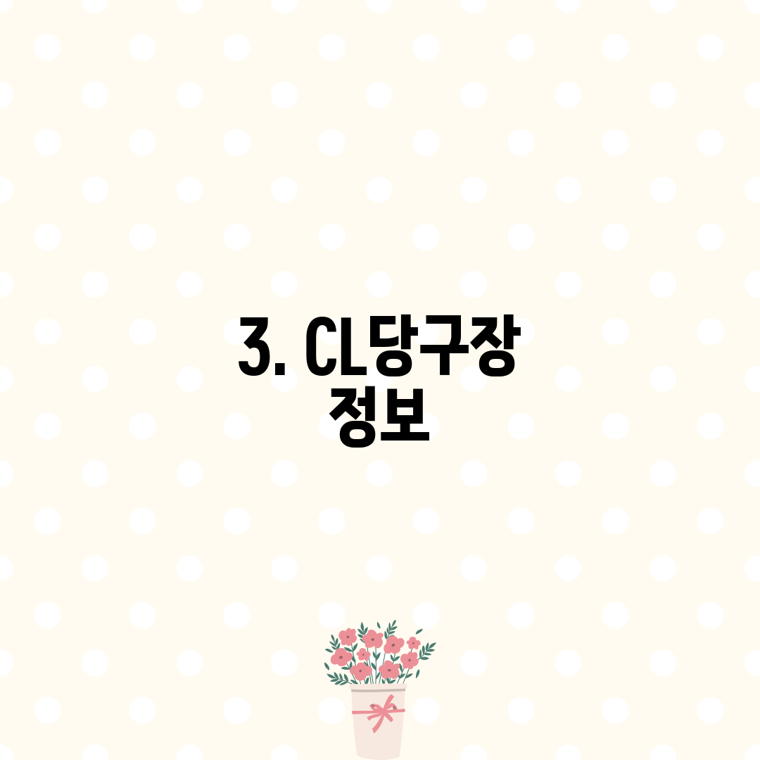 3. CL당구장 정보