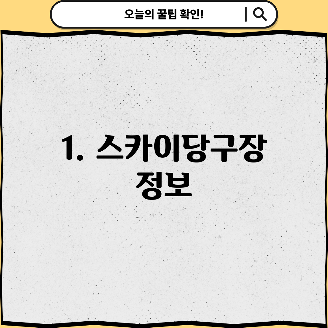 1. 스카이당구장 정보