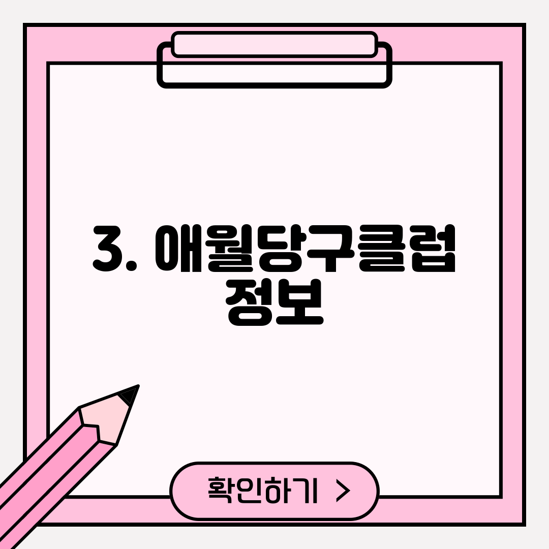3. 애월당구클럽 정보