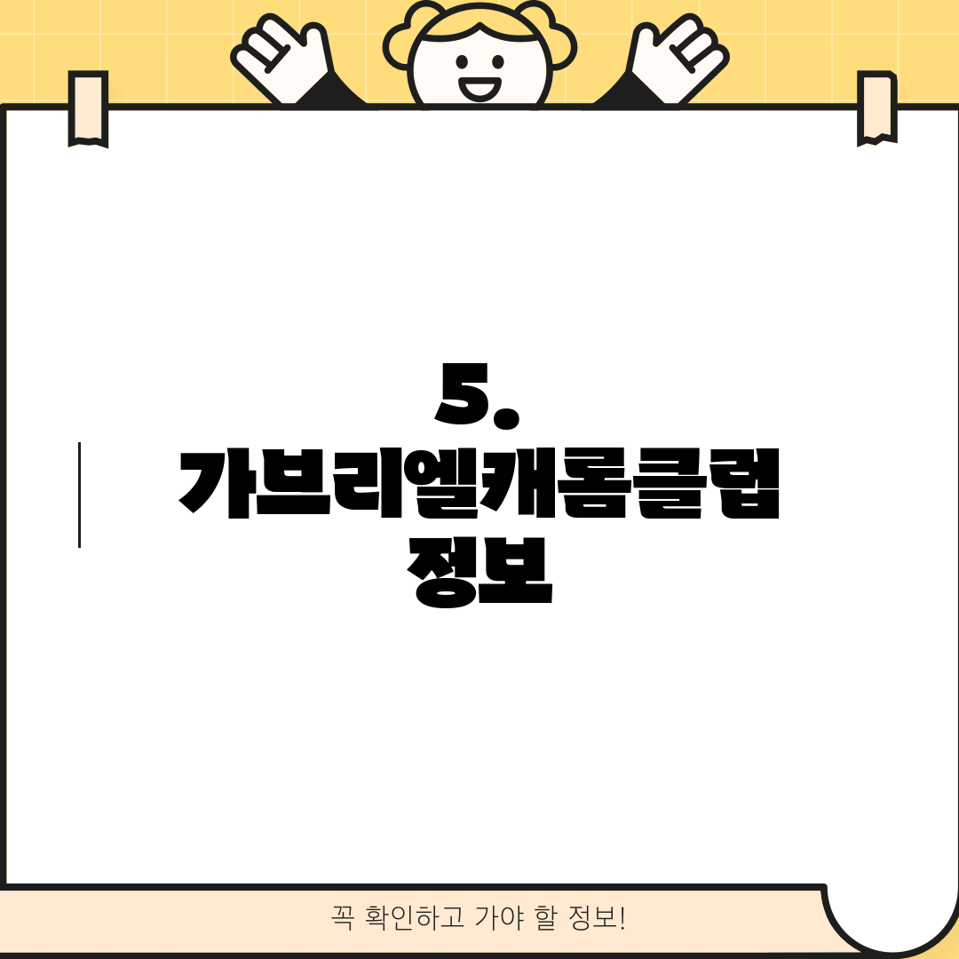 5. 가브리엘캐롬클럽 정보