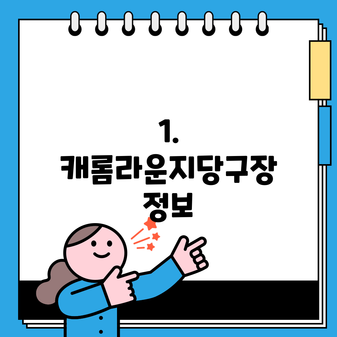 1. 캐롬라운지당구장 정보