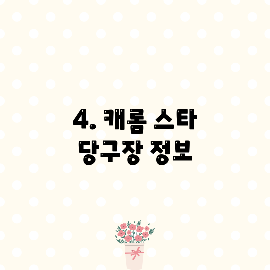 4. 캐롬 스타 당구장 정보