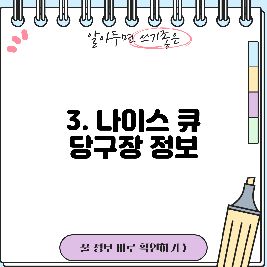 3. 나이스 큐 당구장 정보