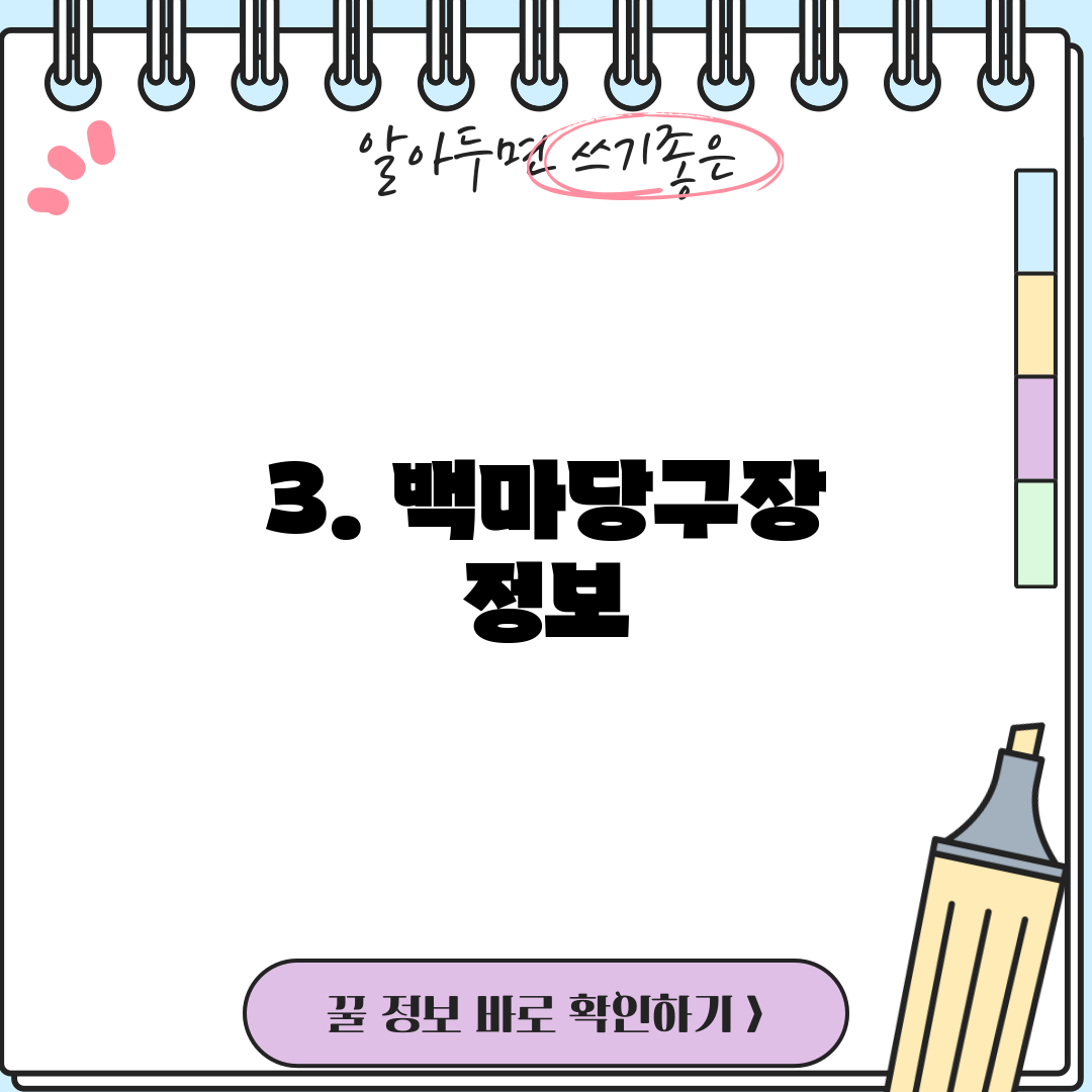 3. 백마당구장 정보