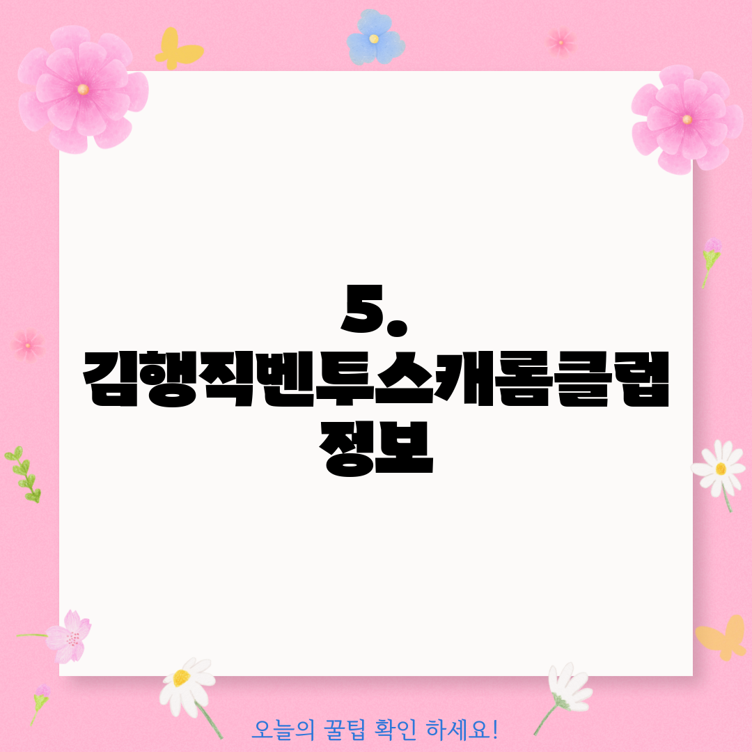 5. 김행직벤투스캐롬클럽 정보