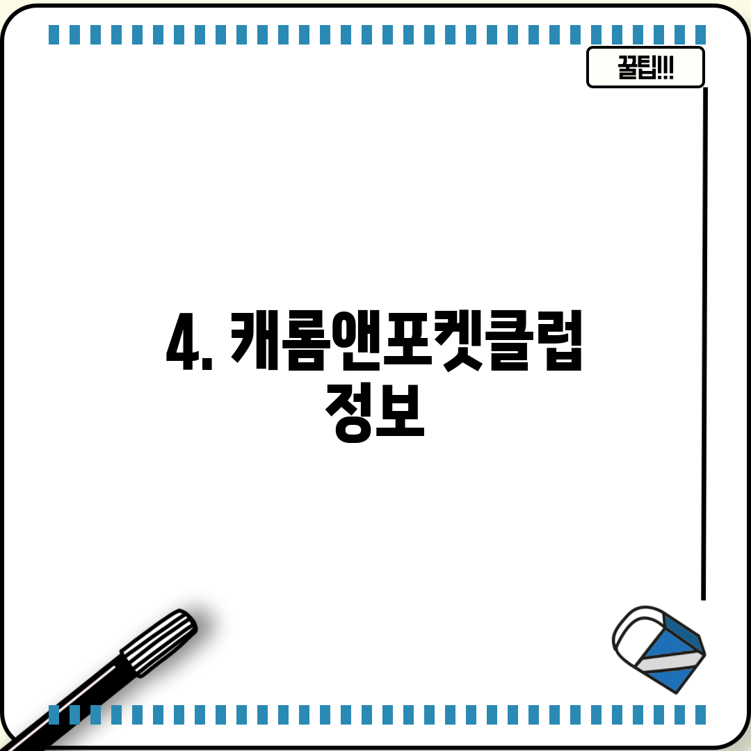 4. 캐롬앤포켓클럽 정보