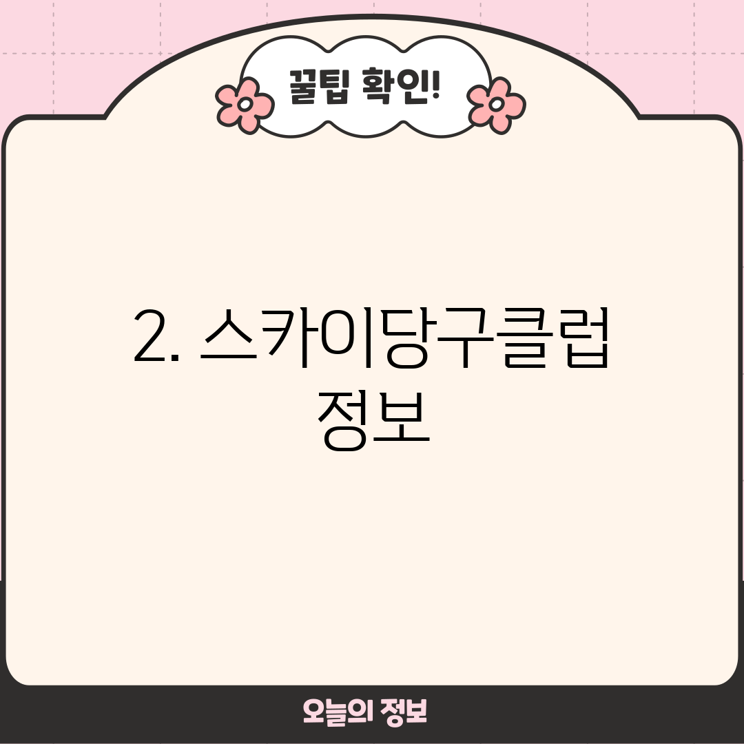 2. 스카이당구클럽 정보