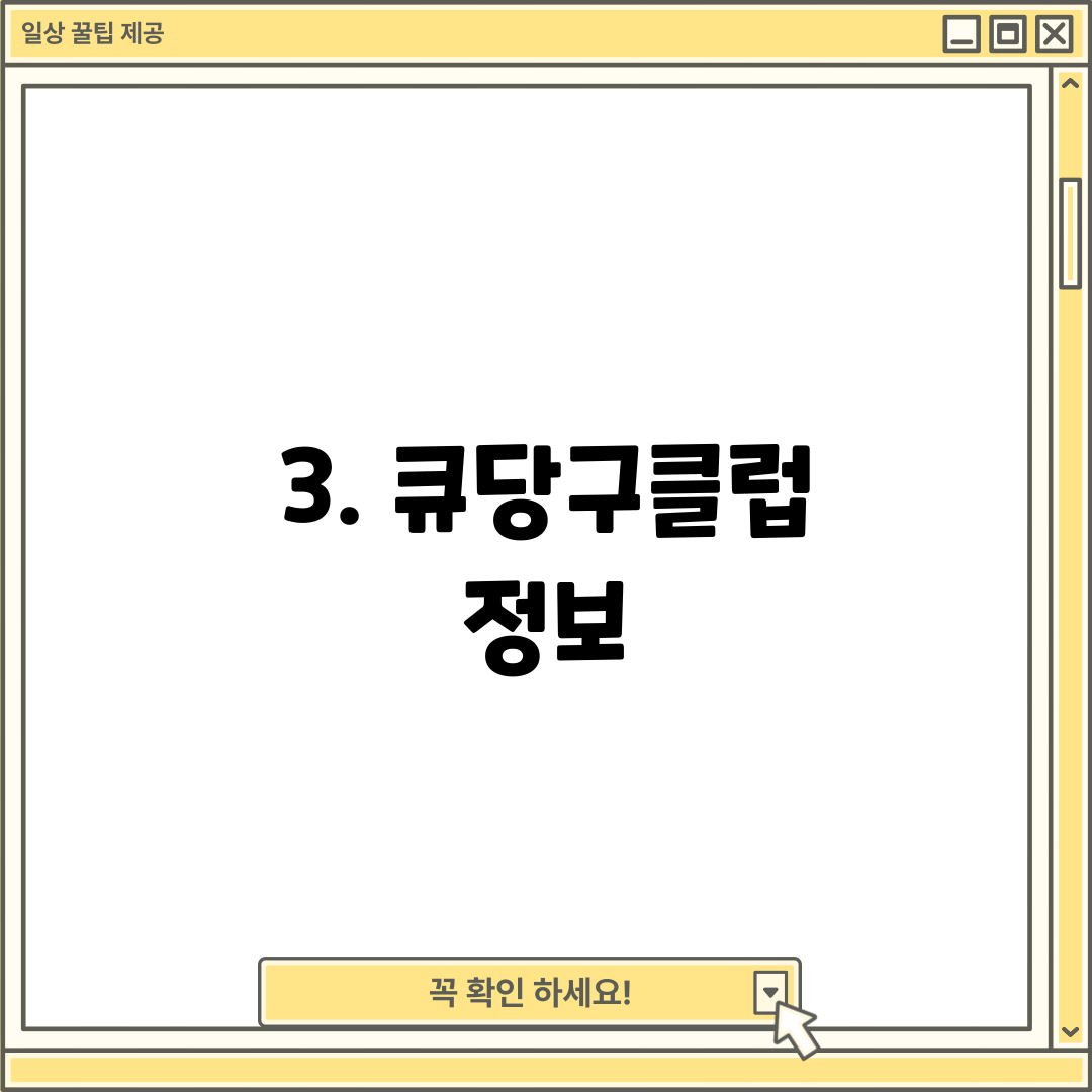 3. 큐당구클럽 정보