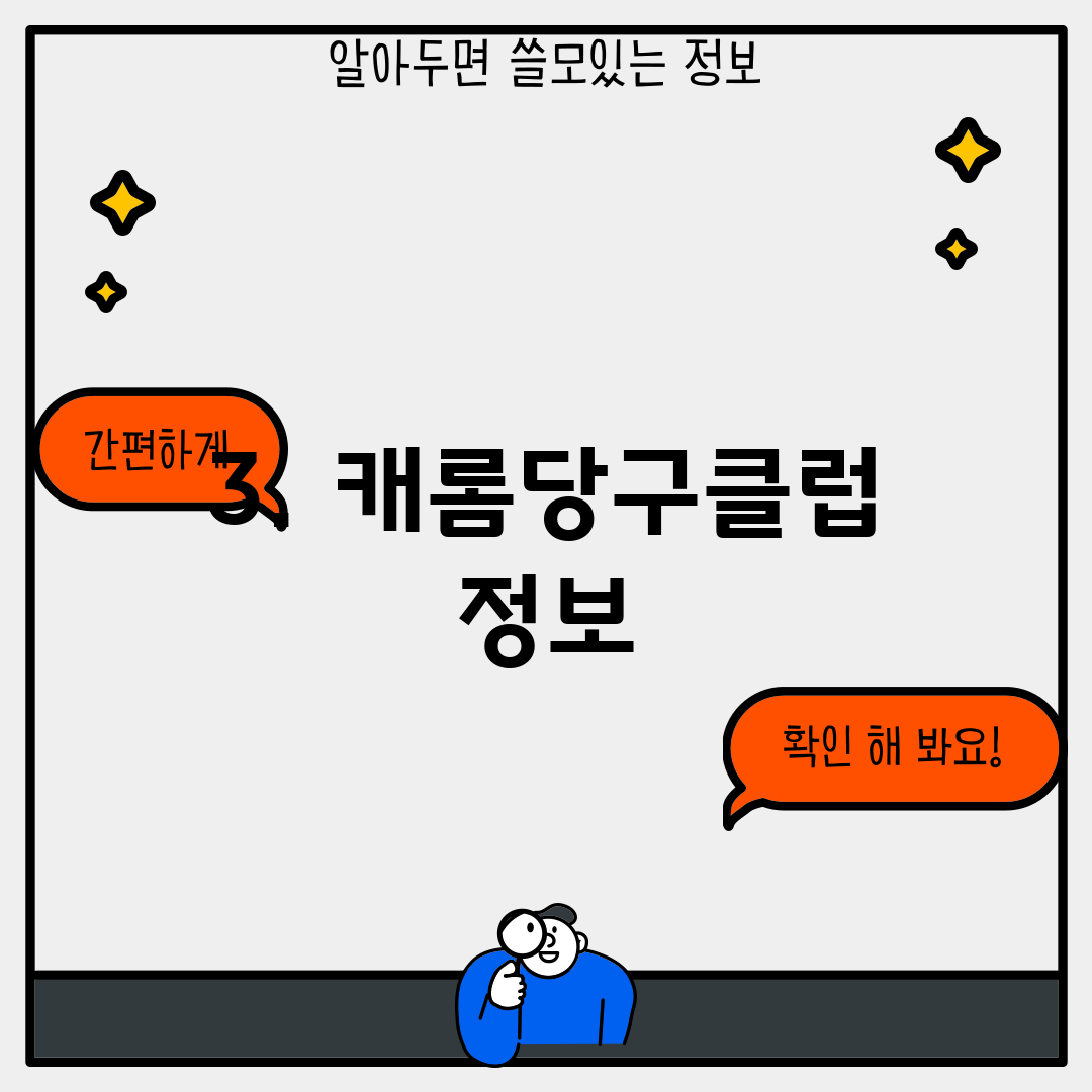 3. 캐롬당구클럽 정보
