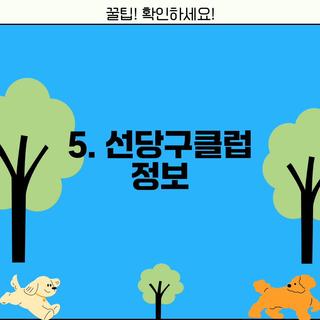 5. 선당구클럽 정보