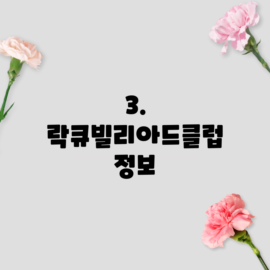 3. 락큐빌리아드클럽 정보