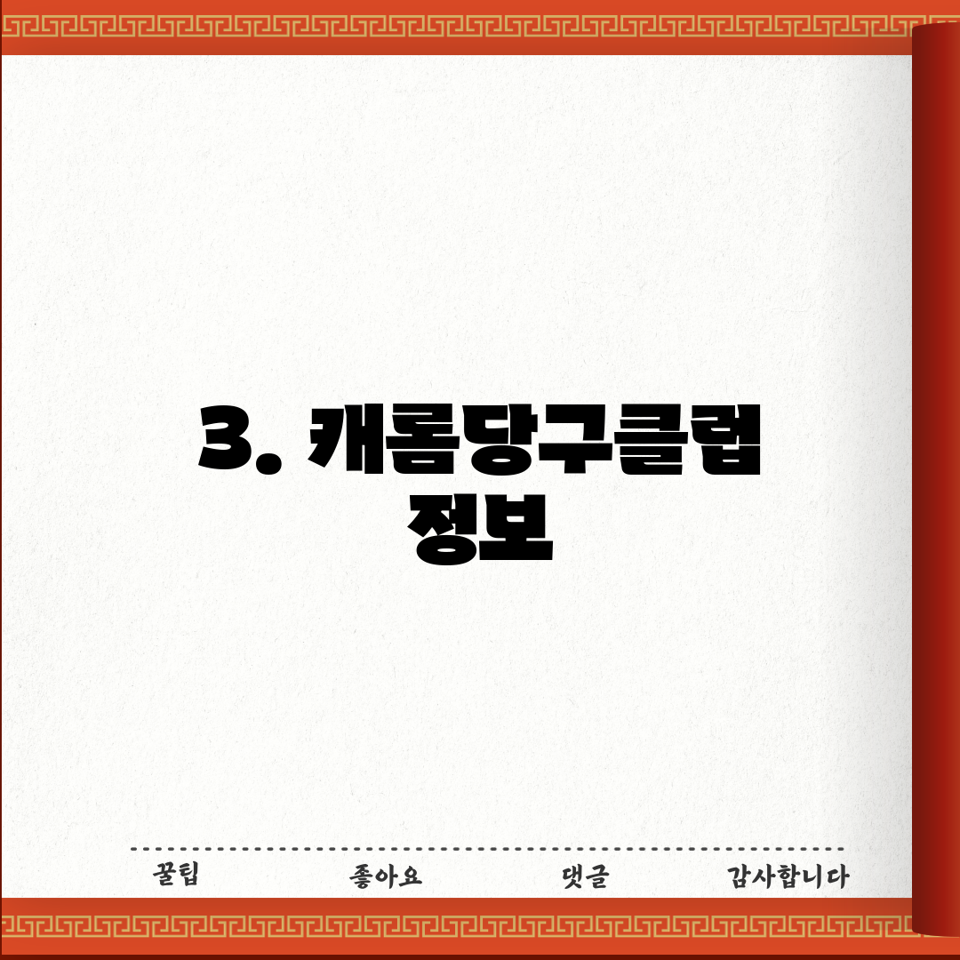 3. 캐롬당구클럽 정보