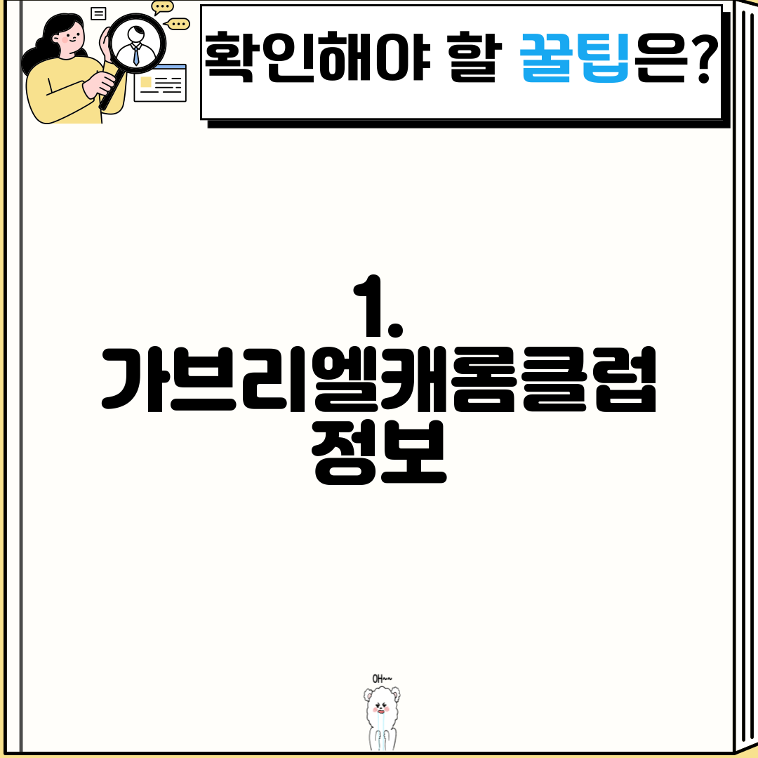 1. 가브리엘캐롬클럽 정보