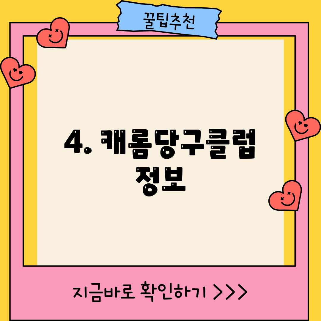 4. 캐롬당구클럽 정보