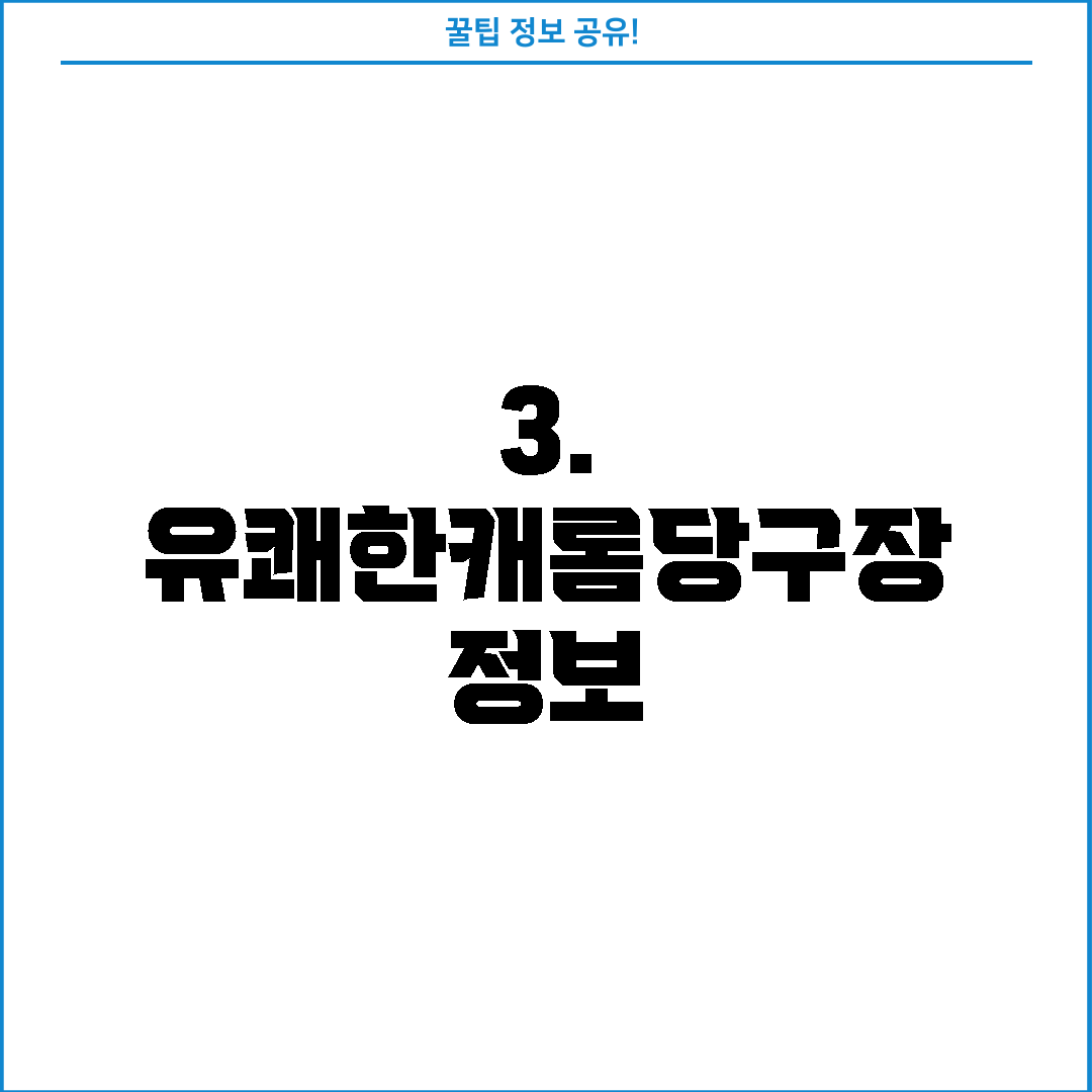 3. 유쾌한캐롬당구장 정보
