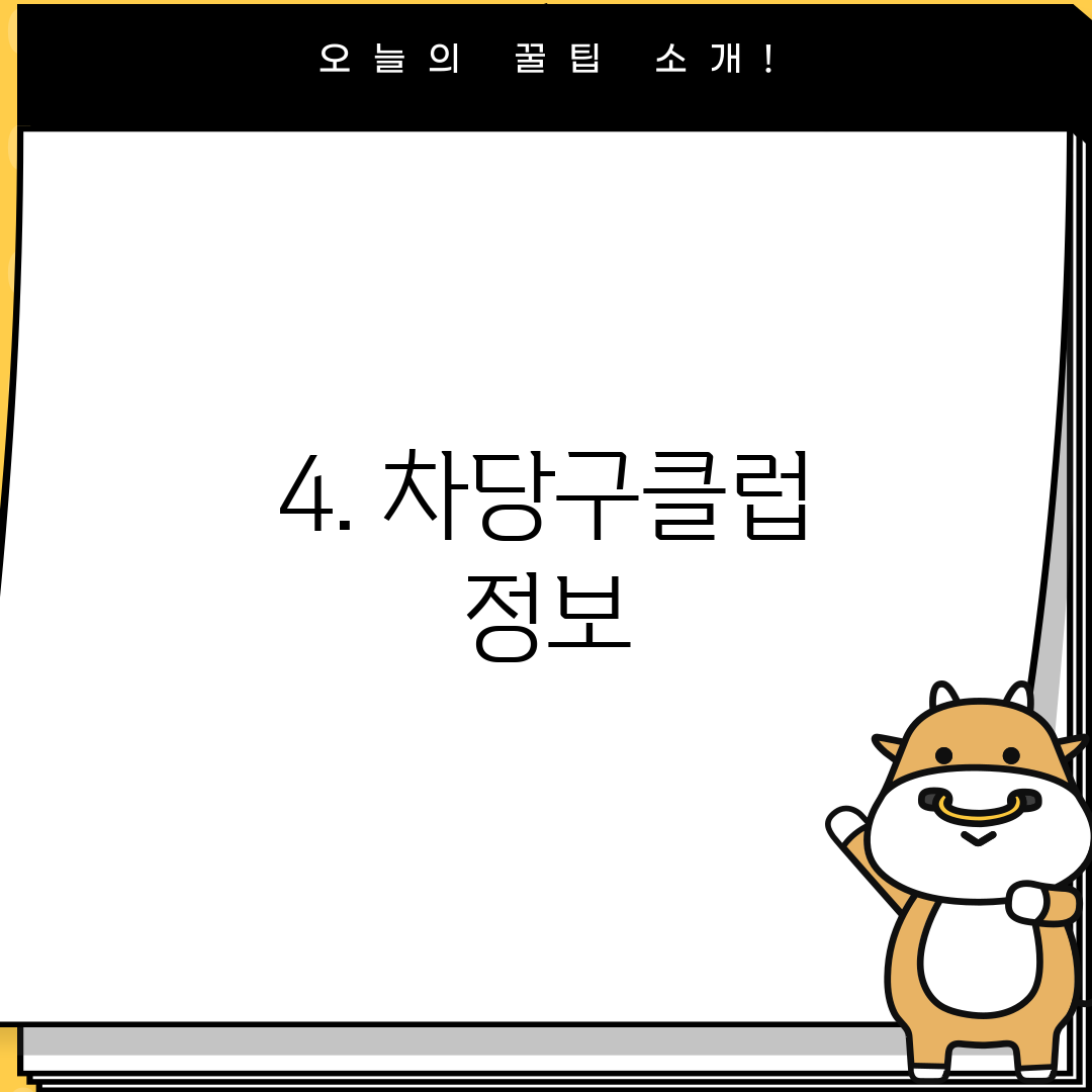 4. 차당구클럽 정보