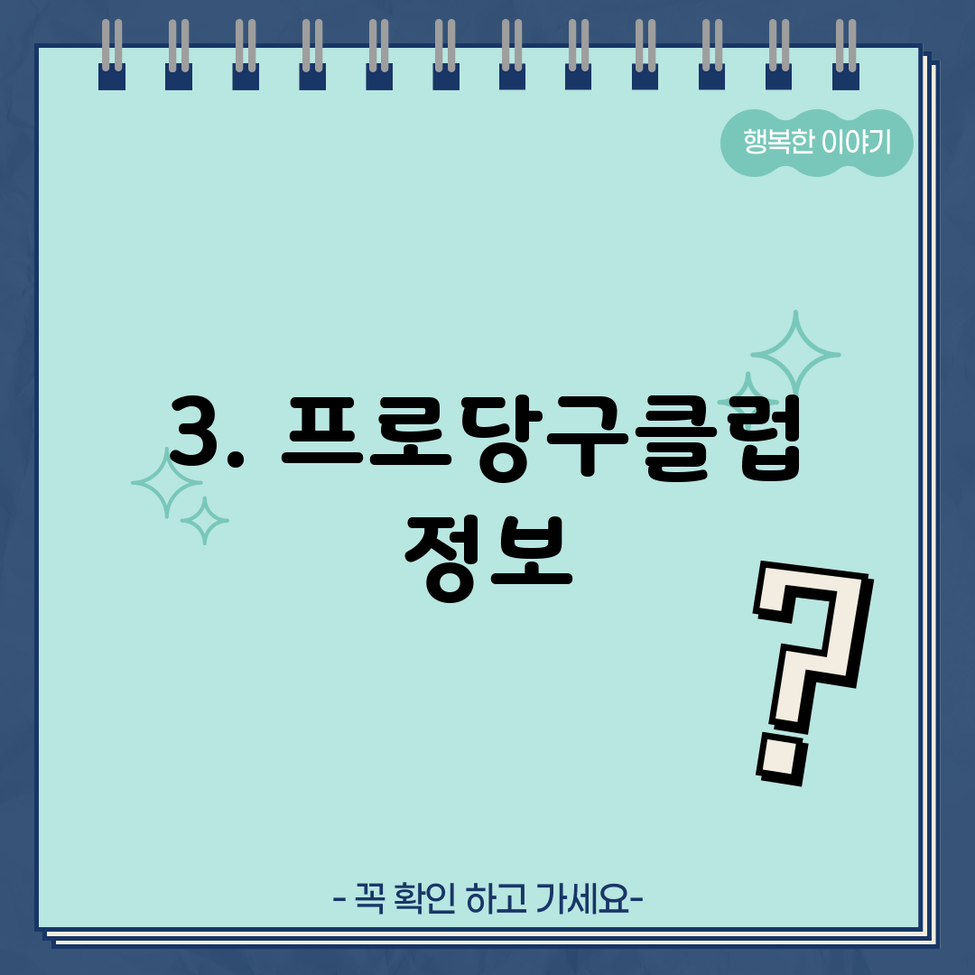 3. 프로당구클럽 정보