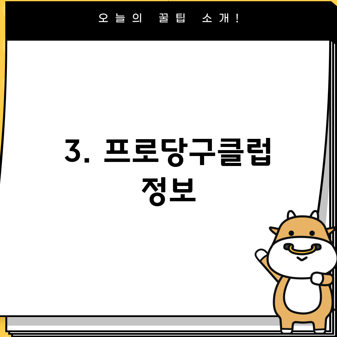 3. 프로당구클럽 정보