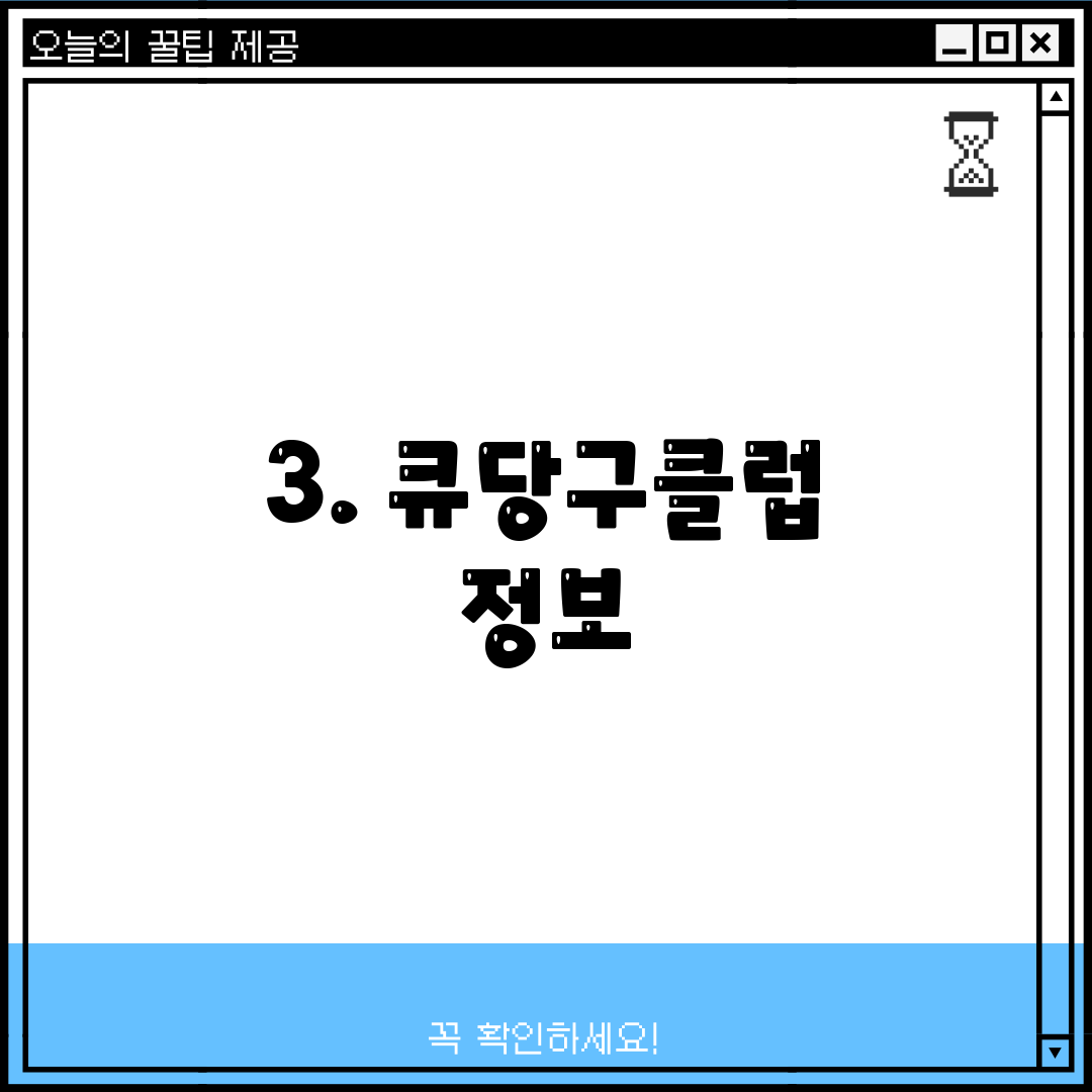 3. 큐당구클럽 정보