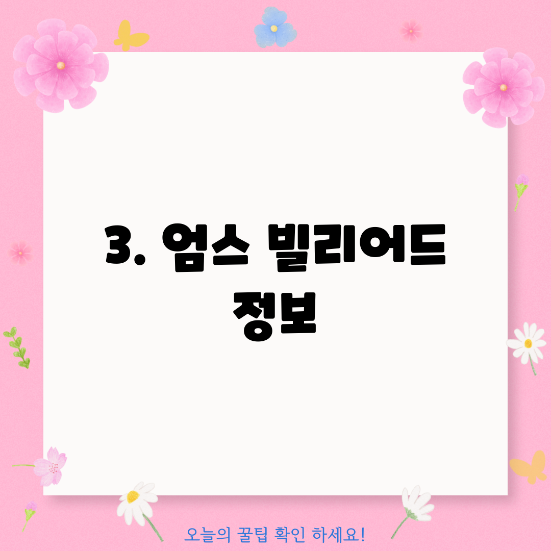 3. 엄스 빌리어드 정보