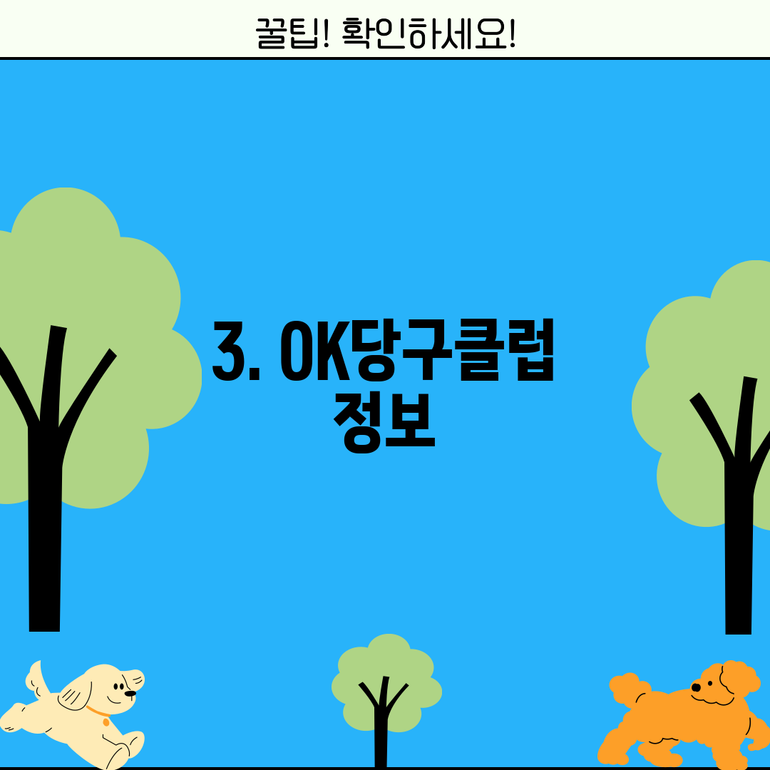 3. OK당구클럽 정보