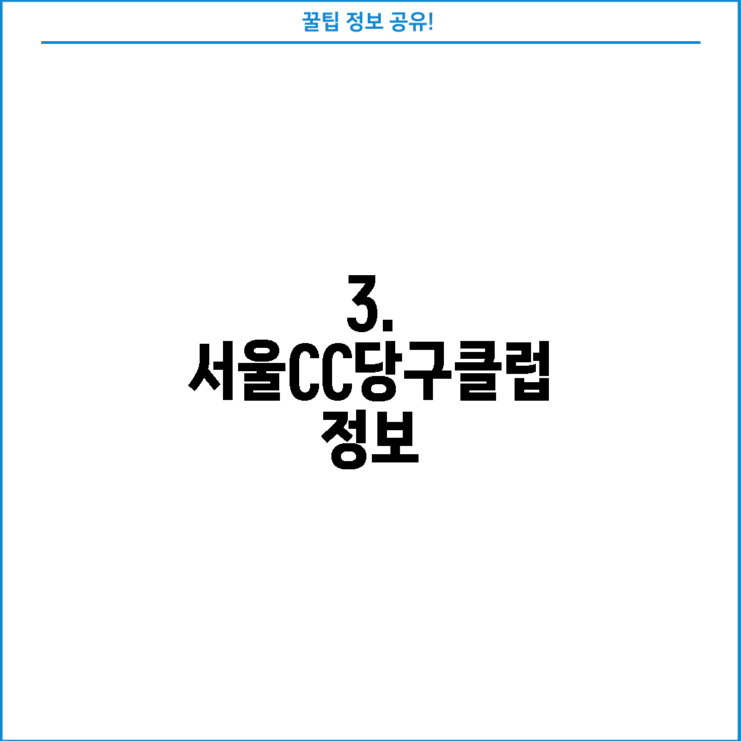 3. 서울CC당구클럽 정보