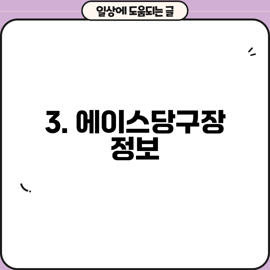 3. 에이스당구장 정보