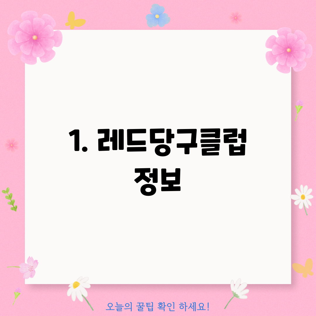 1. 레드당구클럽 정보