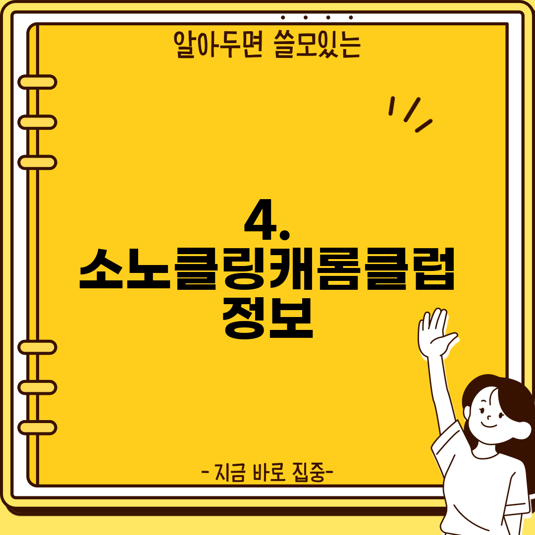 4. 소노클링캐롬클럽 정보