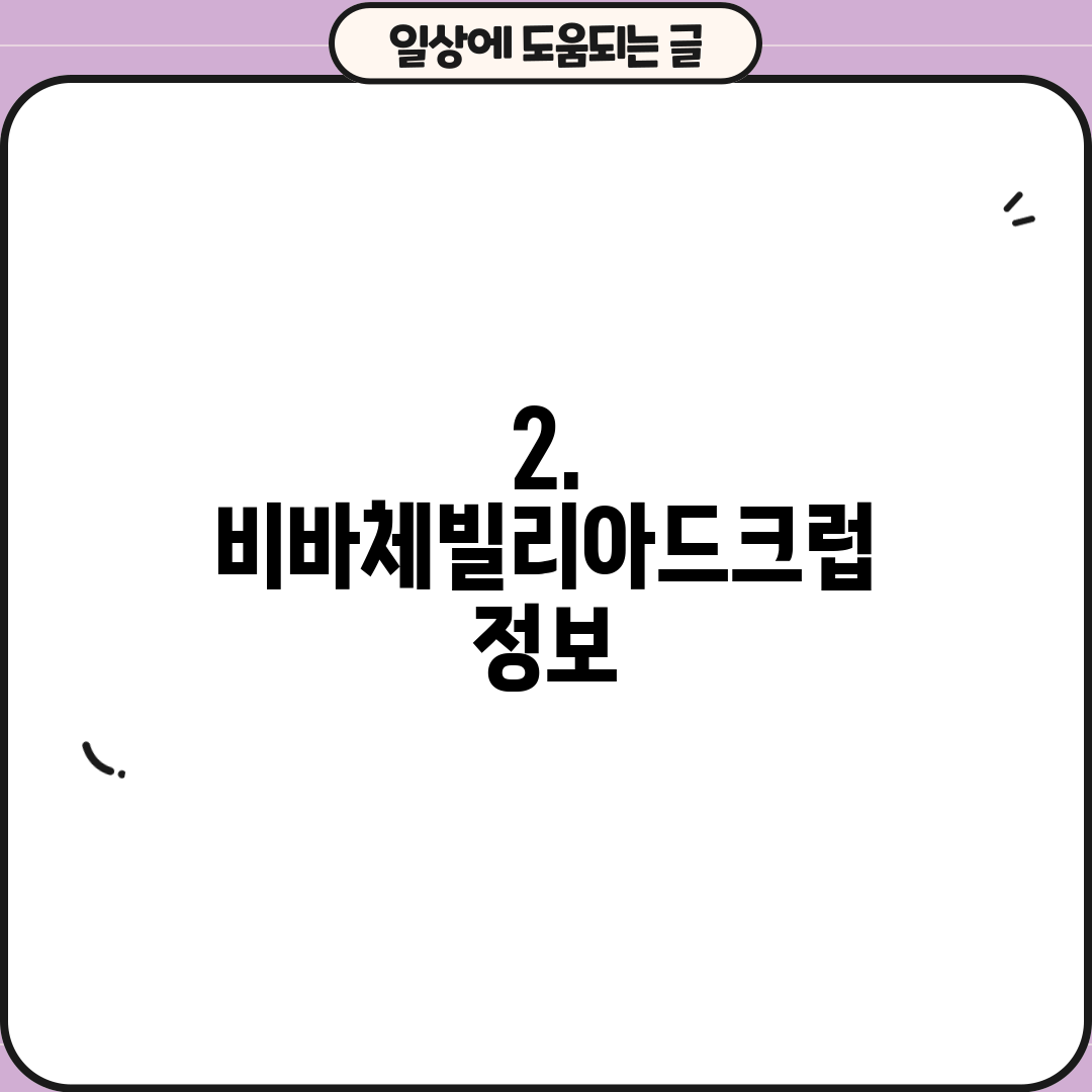 2. 비바체빌리아드크럽 정보