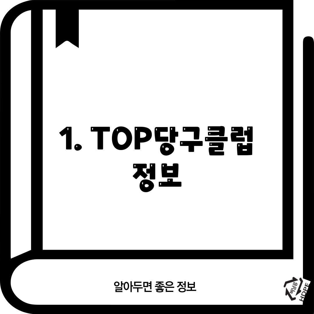 1. TOP당구클럽 정보