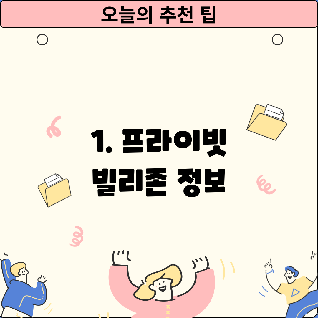 1. 프라이빗 빌리존 정보