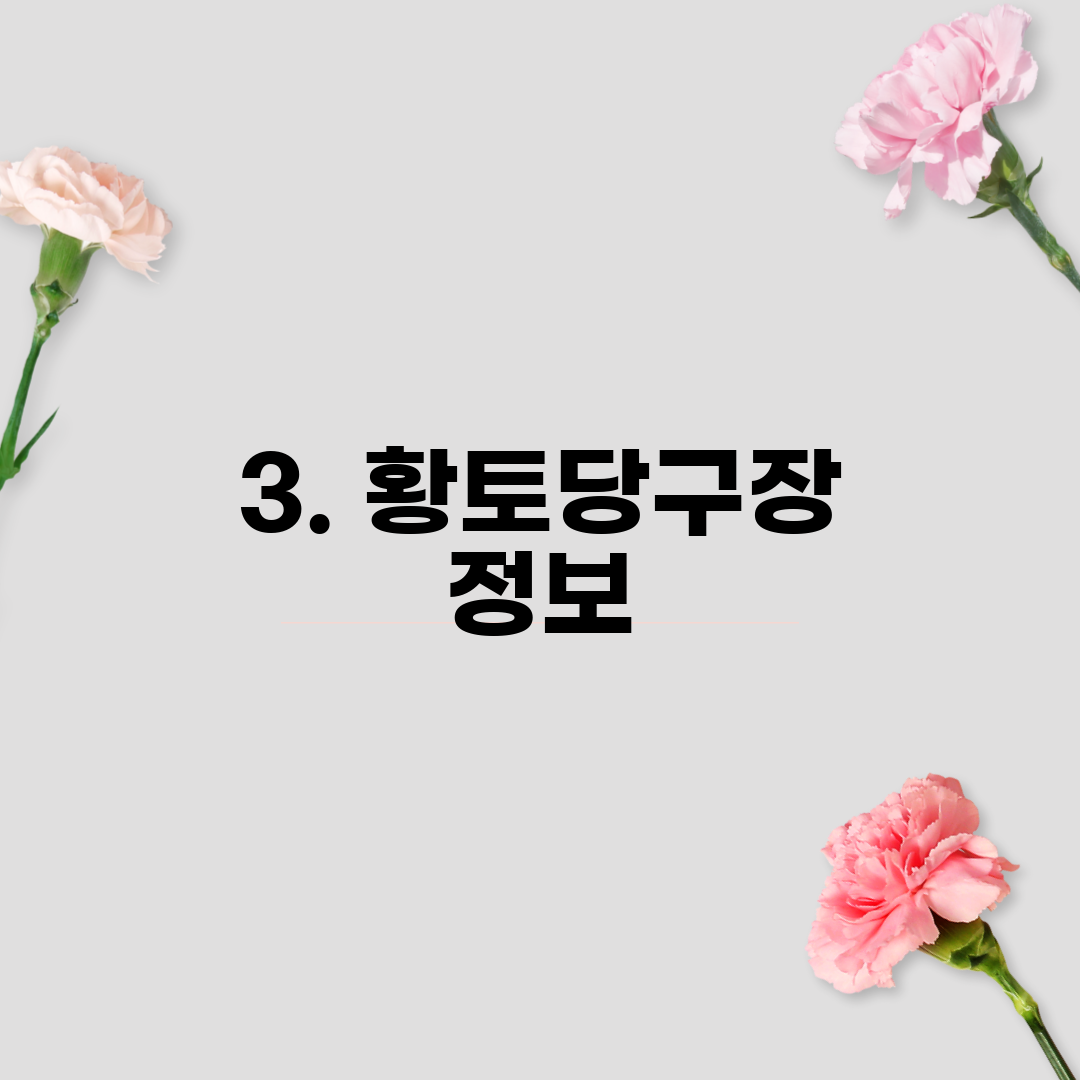 3. 황토당구장 정보