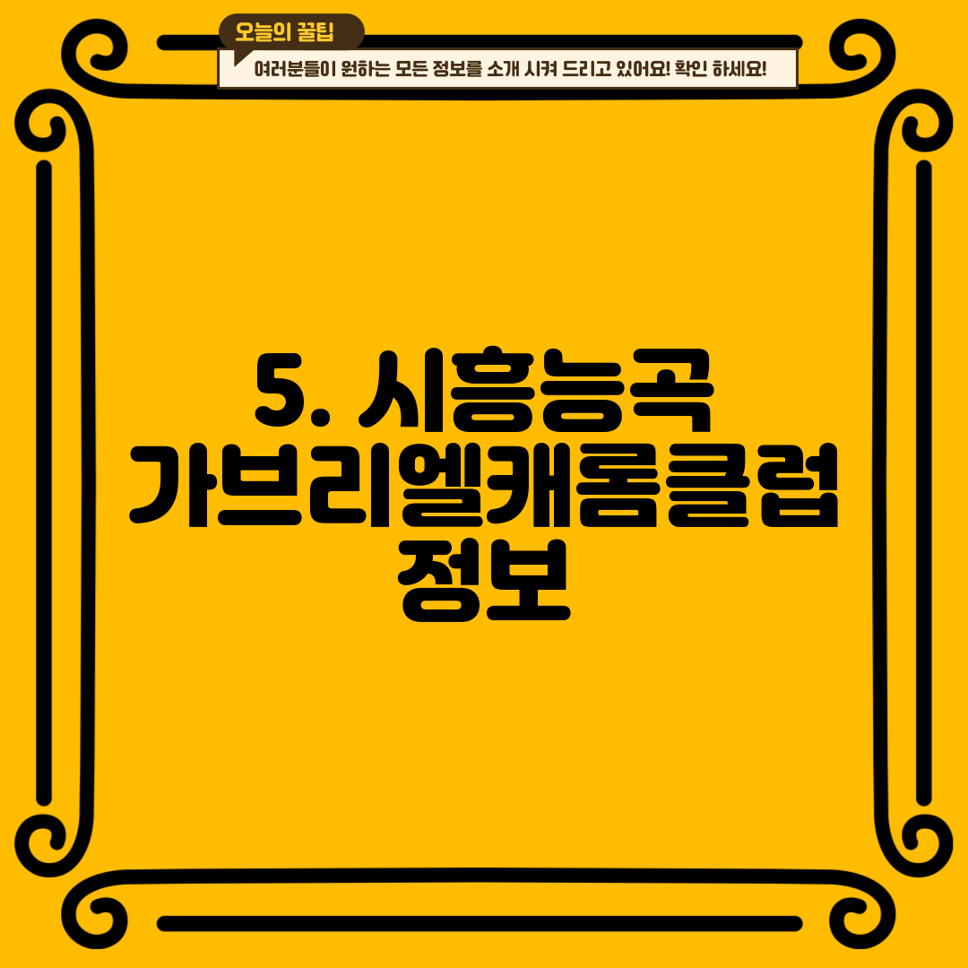 5. 시흥능곡 가브리엘캐롬클럽 정보