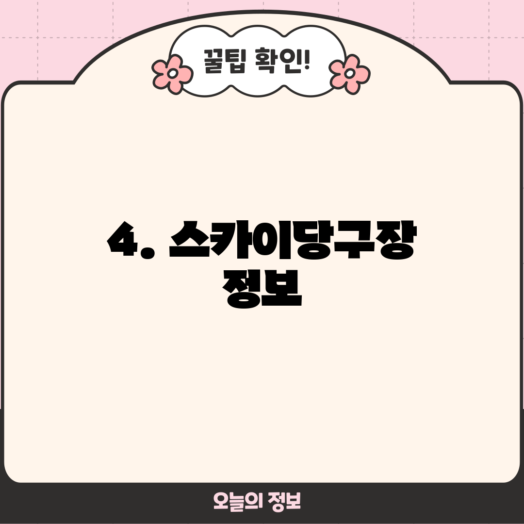 4. 스카이당구장 정보