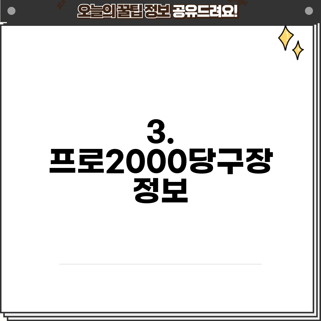 3. 프로2000당구장 정보