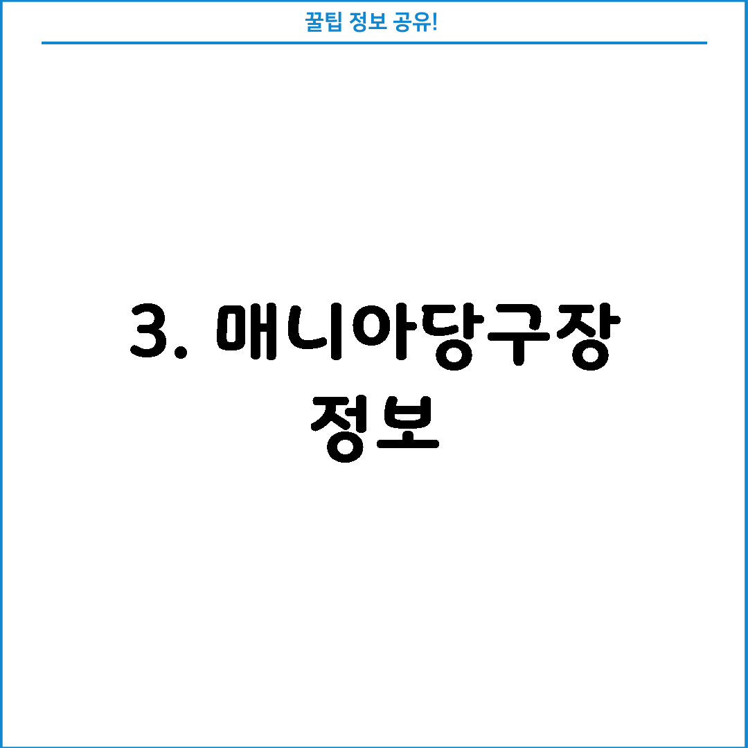 3. 매니아당구장 정보
