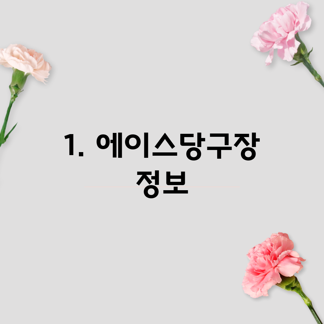 1. 에이스당구장 정보