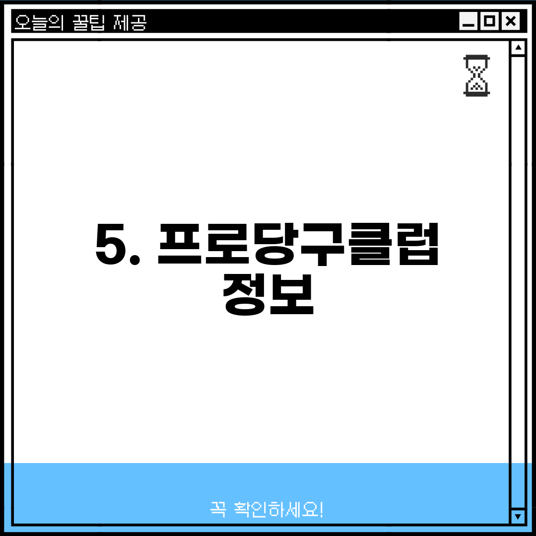 5. 프로당구클럽 정보